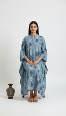 Sky Mist Cotton Tunic With Pottery Print