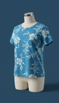 Women's Azure Floral Cotton Shirt