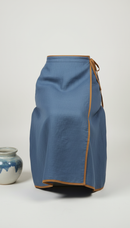Ochre-Accented Linen Wrap Skirt